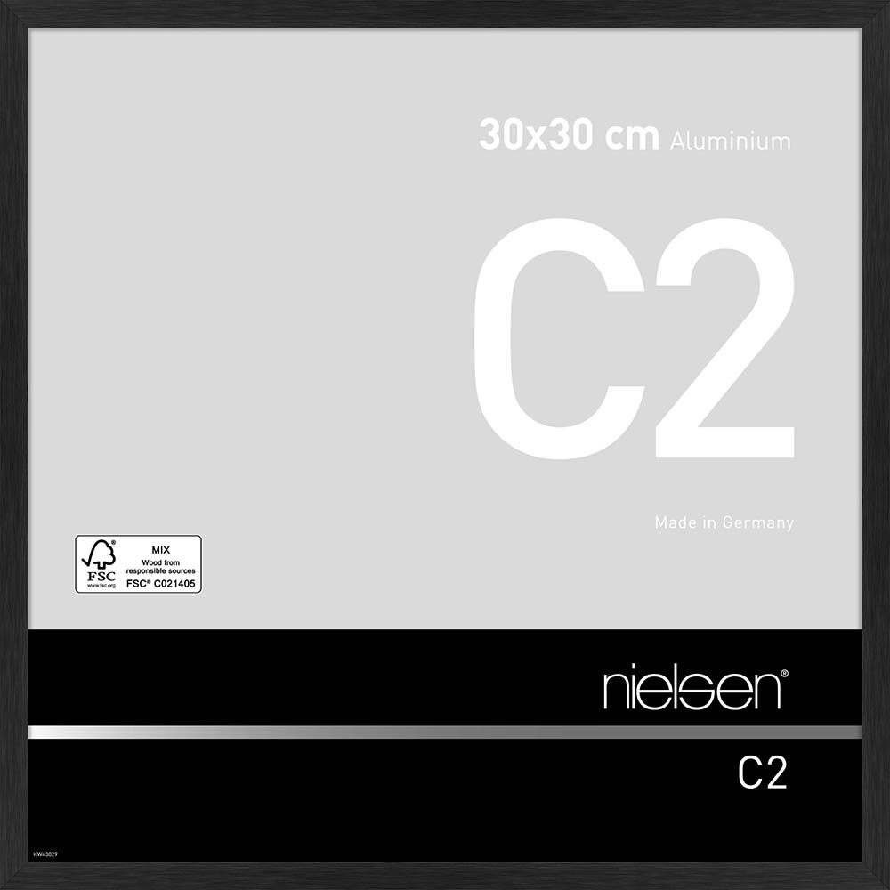C2 Noir mat brossé 30 x 30 cm