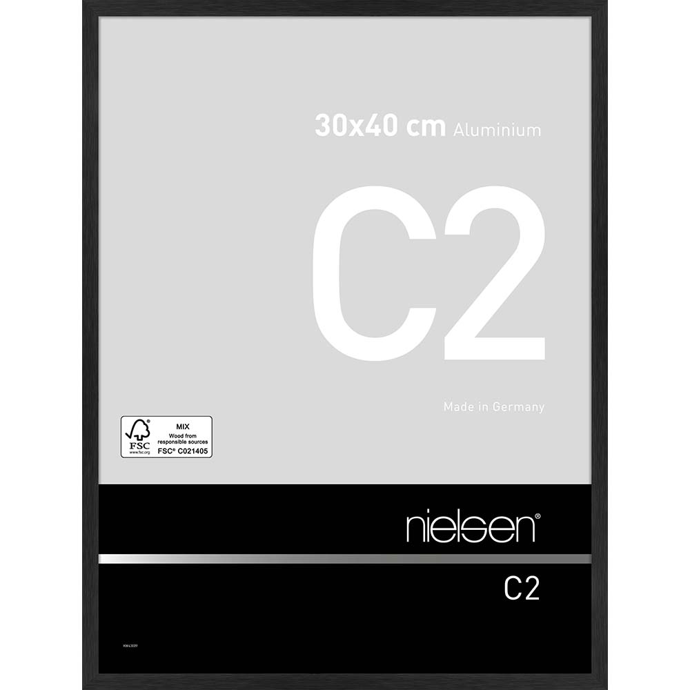 C2 Noir mat brossé 30 x 40 cm