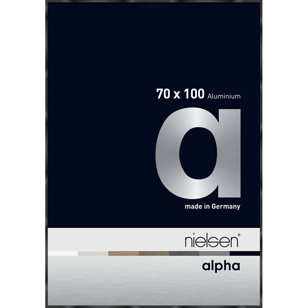 Alpha Noir anodisé brillant 70 x 100 cm