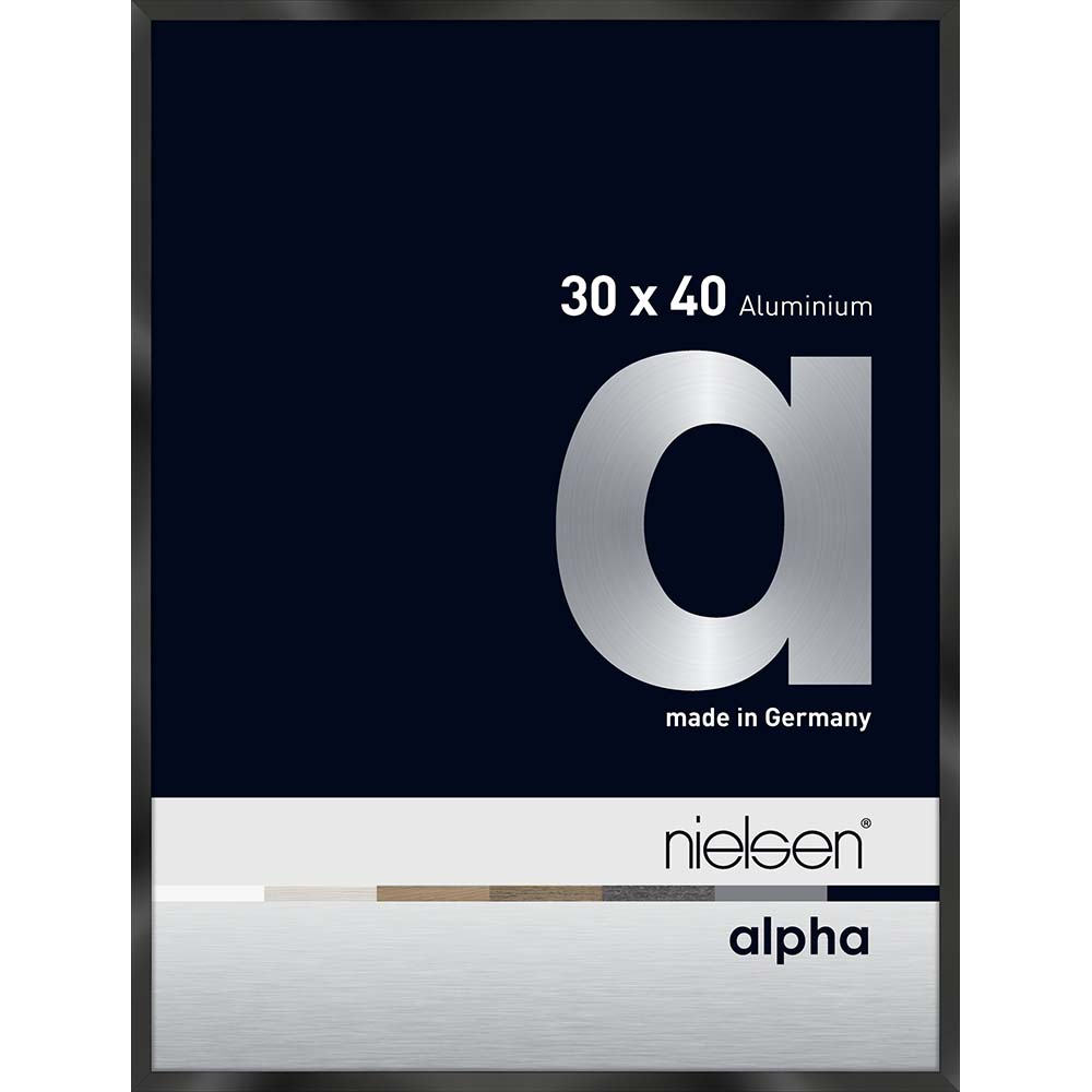 Alpha Noir anodisé brillant 30 x 40 cm